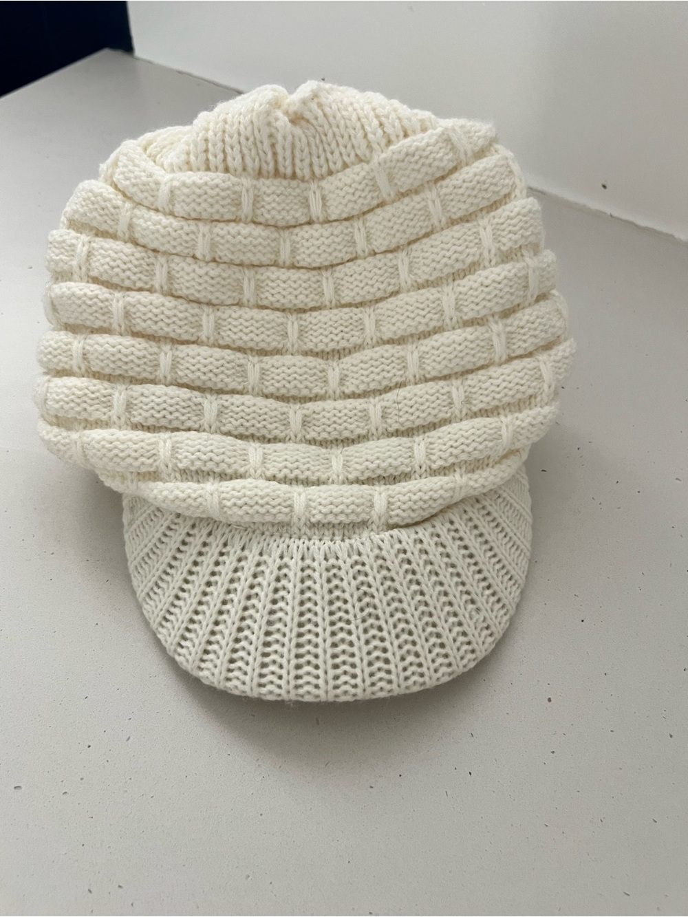 David & Young D&Y Cream White Chunky Knit Beanie Hat One Size Cozy Winter